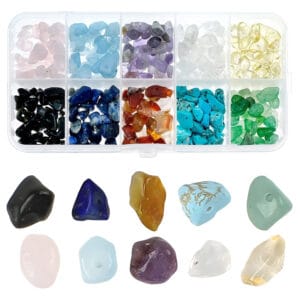 Zestaw koralików z naturalnych kamieni do bransoletek 300 szt.