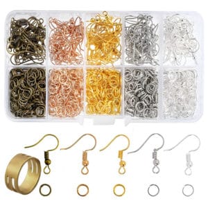 Komplet półfabrykatów do tworzenia kolczyków 1150 szt. kółeczka i bigle