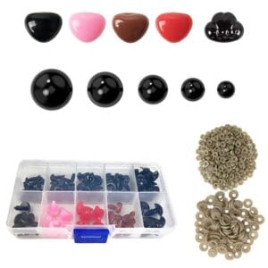 Oczy oczka i noski do maskotek kolorowe 75 szt. zaciskowe