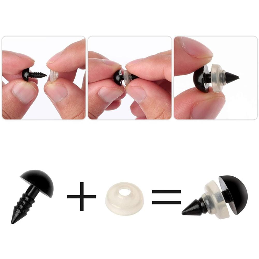 Oczy oczka i noski do maskotek kolorowe 75 szt. zaciskowe - obrazek 3