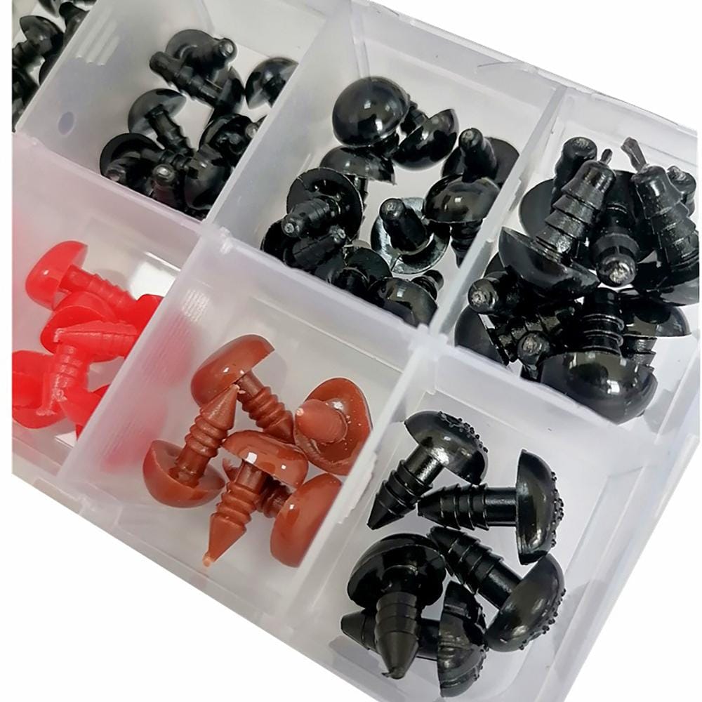 Oczy oczka i noski do maskotek kolorowe 75 szt. zaciskowe - obrazek 2