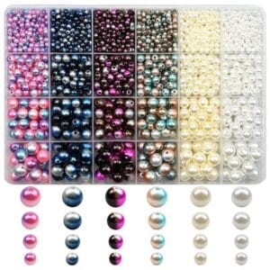 Zestaw akrylowych koralików do robienia bransoletek biżuterii Perły 1890 szt.