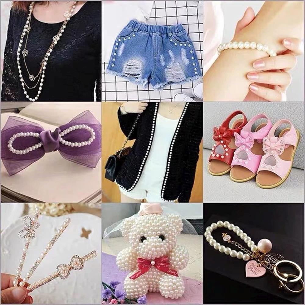 Zestaw akrylowych koralików do robienia bransoletek biżuterii Perły 1890 szt. - obrazek 4