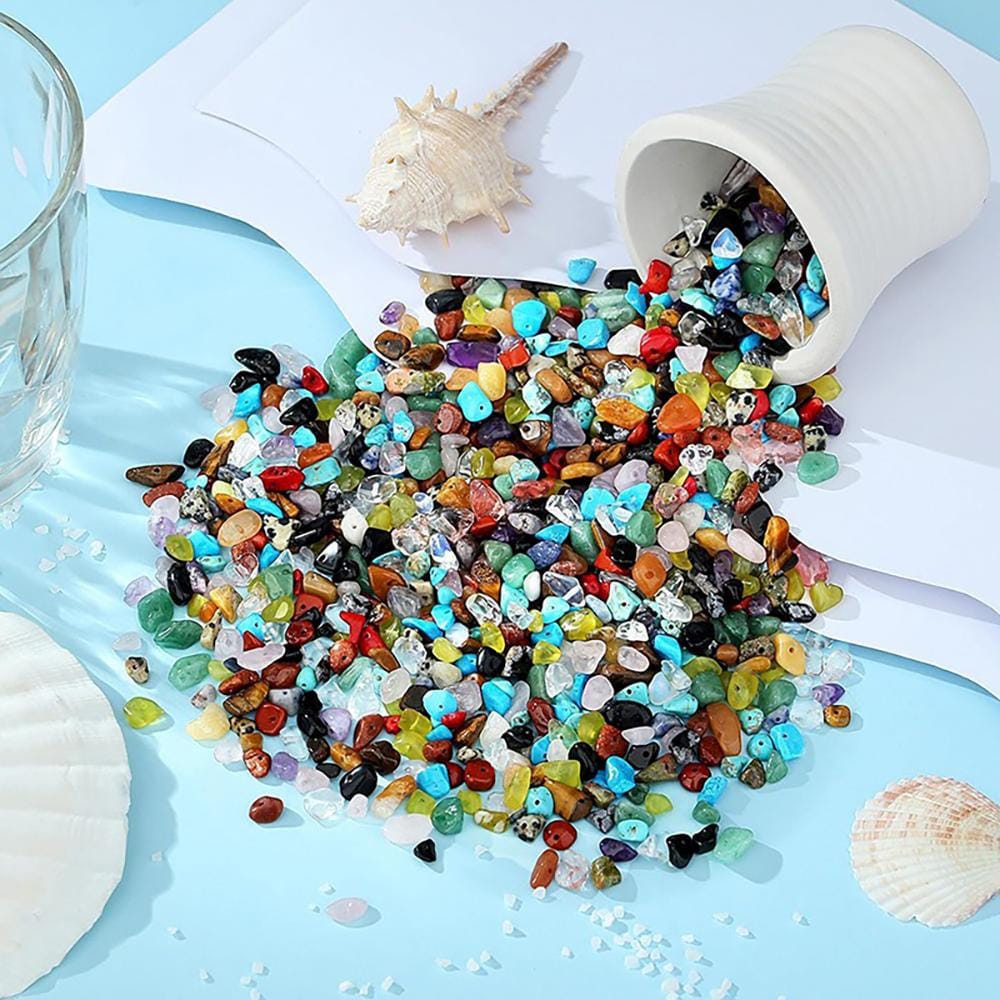 Zestaw koralików z naturalnych kamieni do robienia biżuterii 5-8 mm 200 szt. - obrazek 2