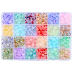 Szklane koraliki do robienia biżuterii kulki Jelly 8 mm 480 szt.