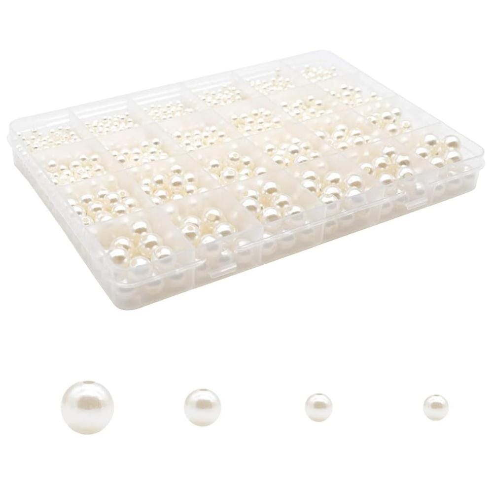 Zestaw akrylowych koralików do robienia biżuterii bransoletek Perły 1890 szt. - obrazek 2