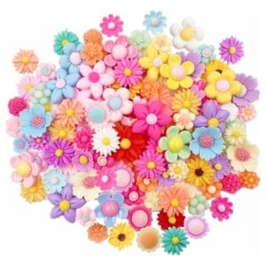 Zawieszki kwiatki z żywicy epoksydowej charmsy do biżuterii 100 szt.