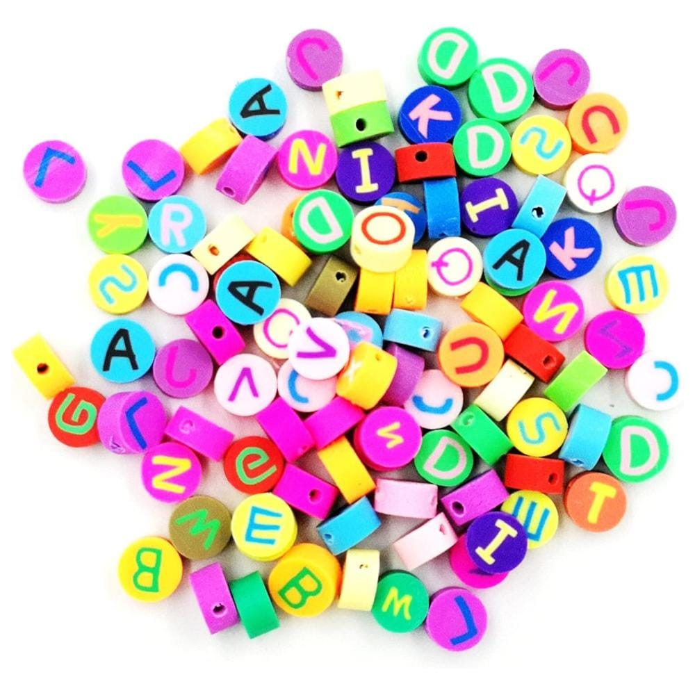 Koraliki literki z gliny polimerowej do biżuterii 100 szt.