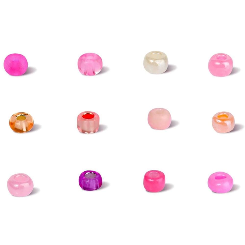 Szklane koraliki do robienia bransoletek różowe 3 mm 7380 szt. - obrazek 2