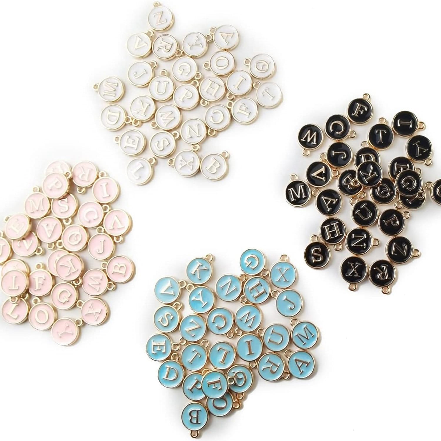 Charmsy zawieszki literki do robienia biżuterii kolorowe 104 szt. - obrazek 3