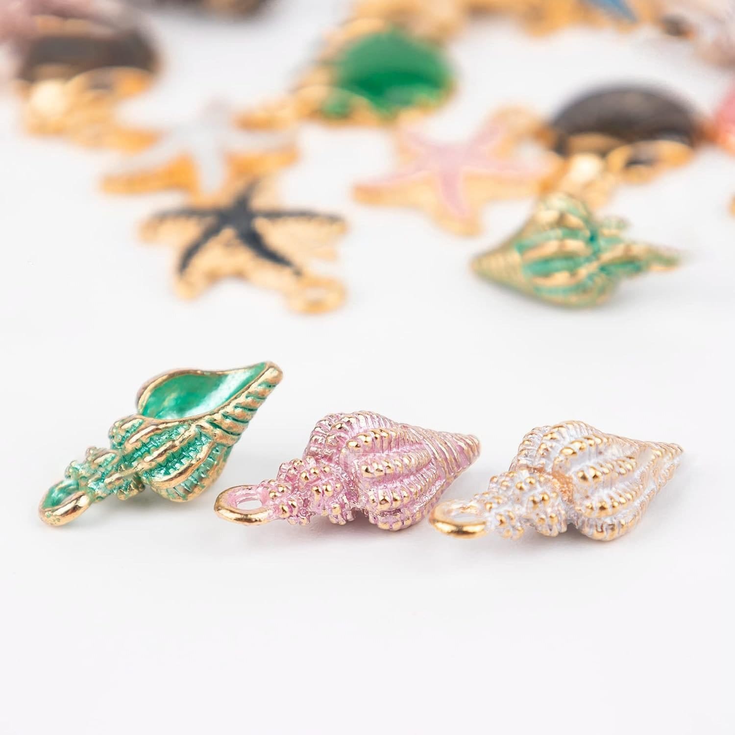 Charmsy zawieszki morskie metalowe kolorowe 60 szt. - obrazek 3