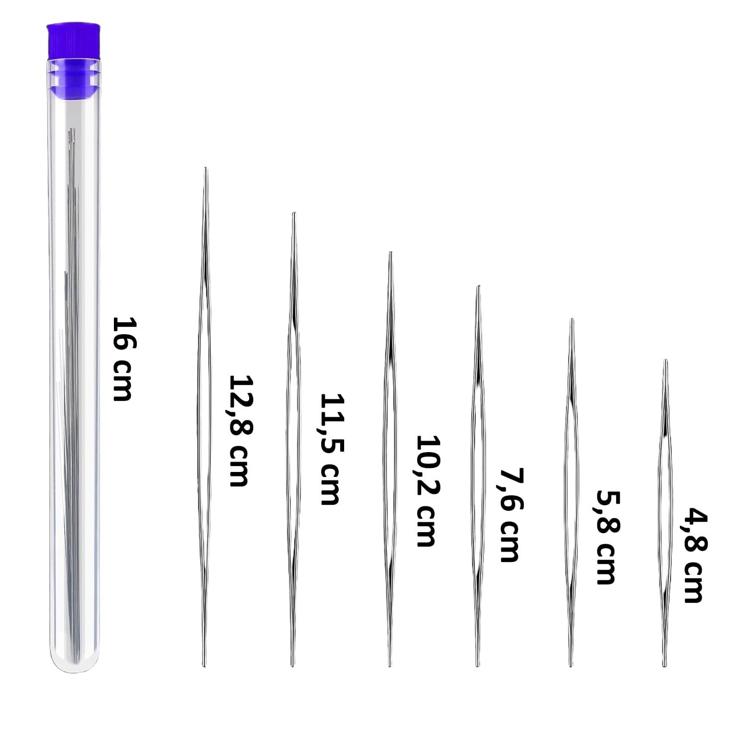 Zestaw 18 igieł do nawlekania koralików z dużym otworem - obrazek 2