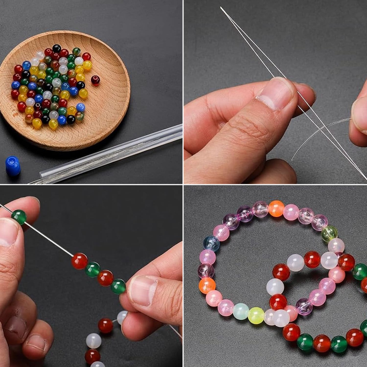 Zestaw 18 igieł do nawlekania koralików z dużym otworem - obrazek 4