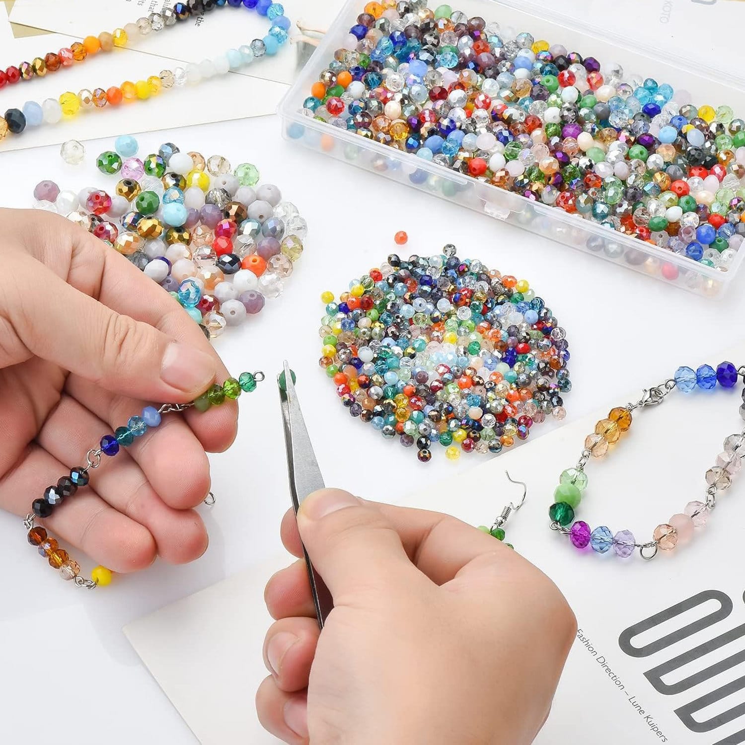 Szklane koraliki rondelle do biżuterii 4/6/8 mm 1000 szt. - obrazek 4