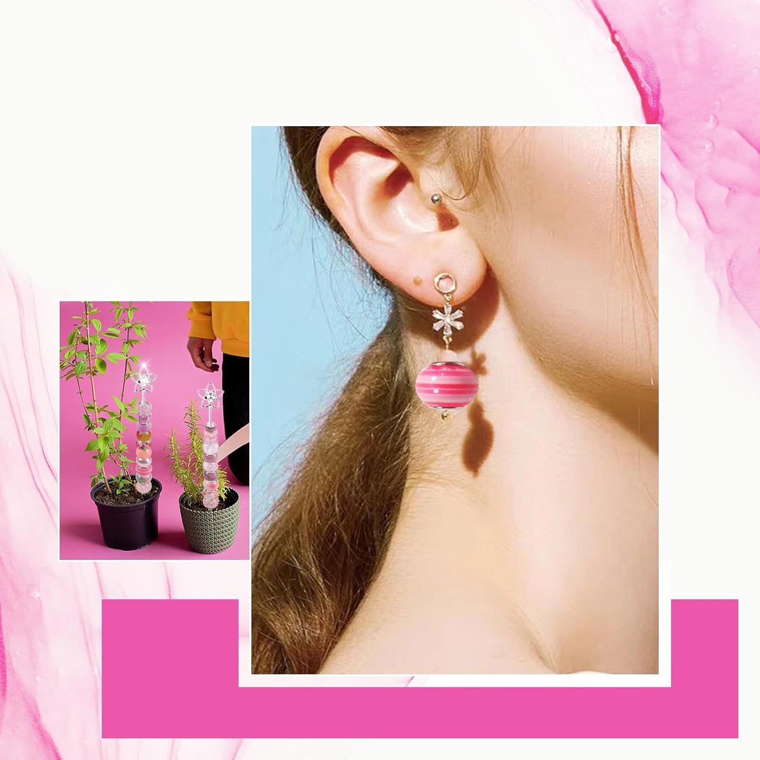 Koraliki europejskie akrylowe różowe 11-14 mm 50 szt. - obrazek 4