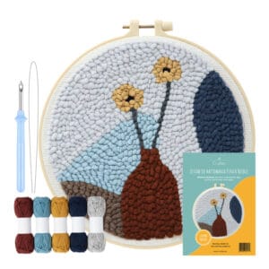 Kompletny zestaw do haftu Punch Needle #1 tamborek włóczka kanwa