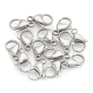 Zapięcia do Biżuterii 11x7 mm ze Stali Nierdzewnej 20 szt. Srebrne