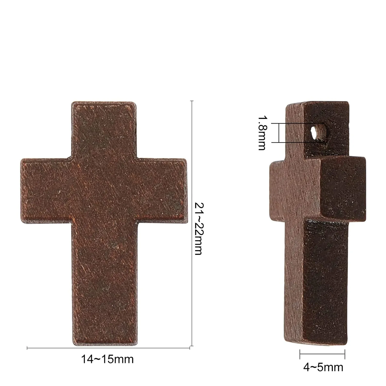 Drewniane Koraliki w Kształcie Krzyża 17 mm 50 szt. - obrazek 2
