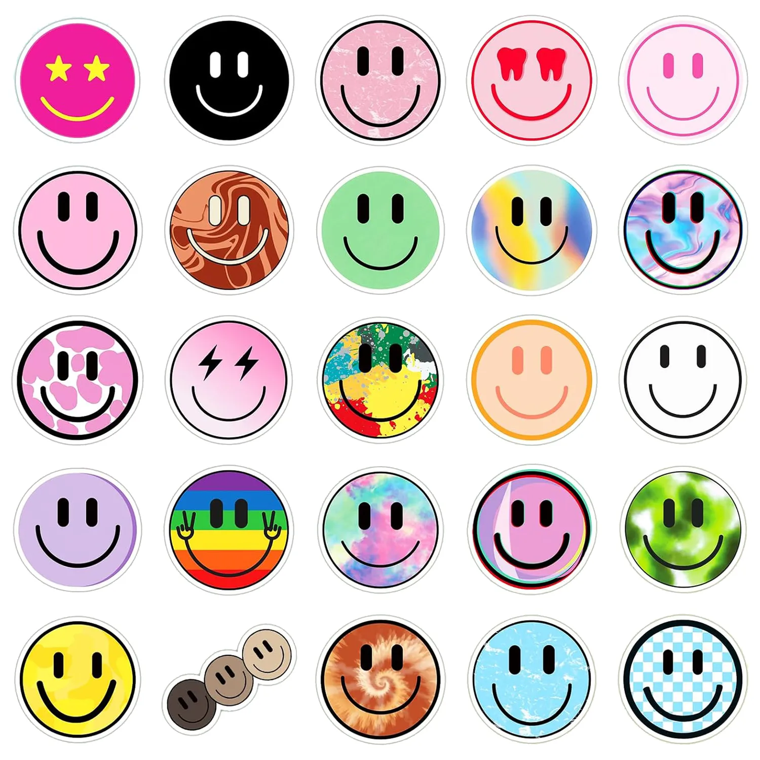 Naklejki Wlepki Uśmiechnięte Buzie Smiley Zestaw 50 szt. - obrazek 3