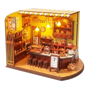 Puzzle 3D Drewniany Model Piekarnia Kreatywny Zestaw DIY do Samodzielnego Montażu