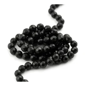 Koraliki z Czarnego Turmalinu 4 mm Sznur 85-90 szt.