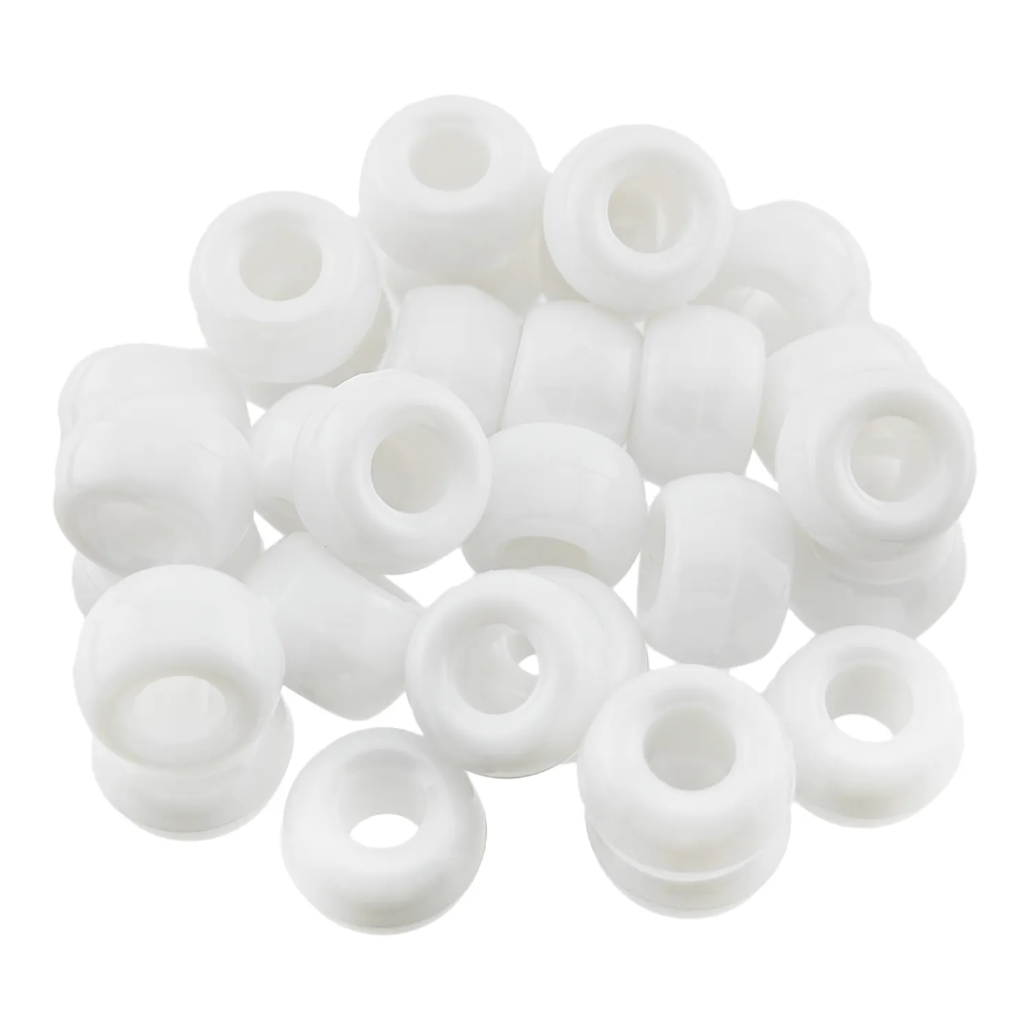 Koraliki Akrylowe Pony Beads 6x9 mm 100 szt. Białe