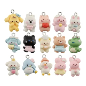 Zawieszki z Żywicy Zwierzęta Kawaii 10 szt.