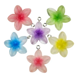 Zawieszki Kwiaty Plumeria z Żywicy 10 szt. Kolorowe